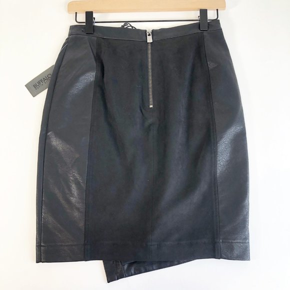 Buffalo Black Asymmetric Carlene Pencil Skirt M - Picture 2 of 8